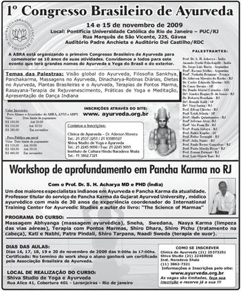 Congresso de Ayurveda cartaz