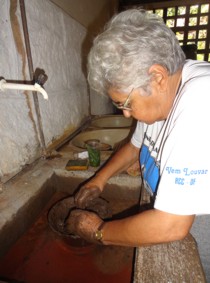 preparando a argila