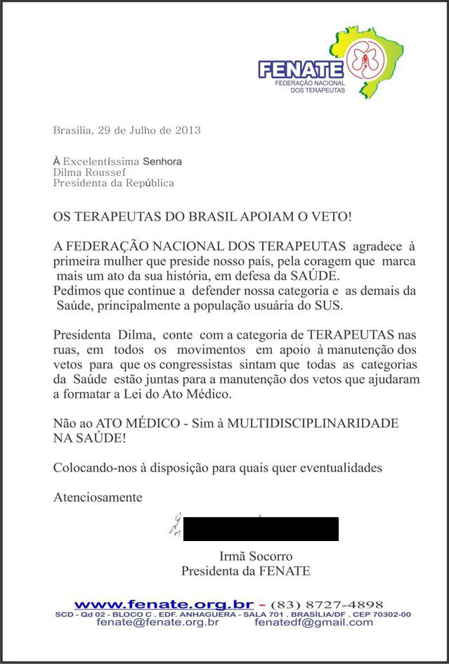 carta de apoio